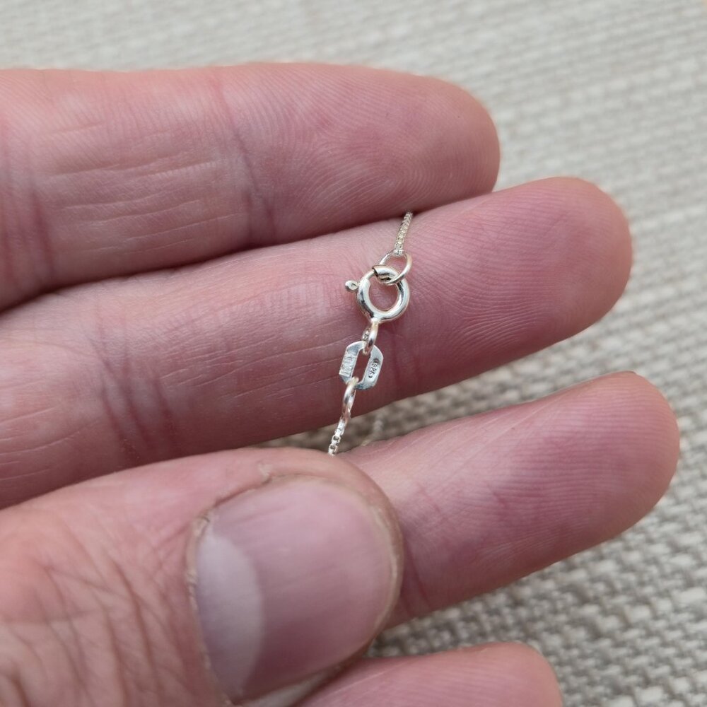 18 Inch Sterling Silver Double Cherry Pendant Necklace A5506 - Picture 4 of 6